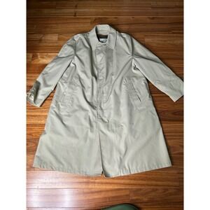 Vtg Raintamer Big Tall Beige lined Trench Coat Menswear Style Overcoat Size 50